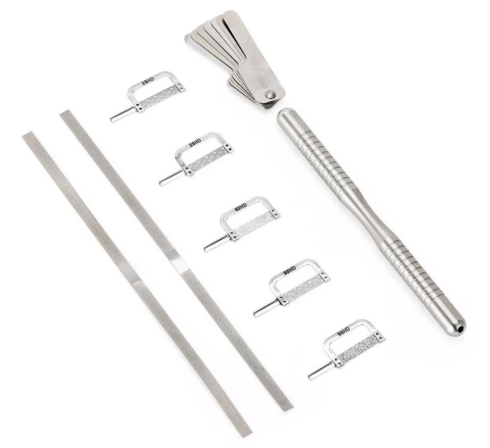 Dental Interproximal Reduction Kit / IPR Kit (IPR Strips + IPR Gauge + IPR Handle)